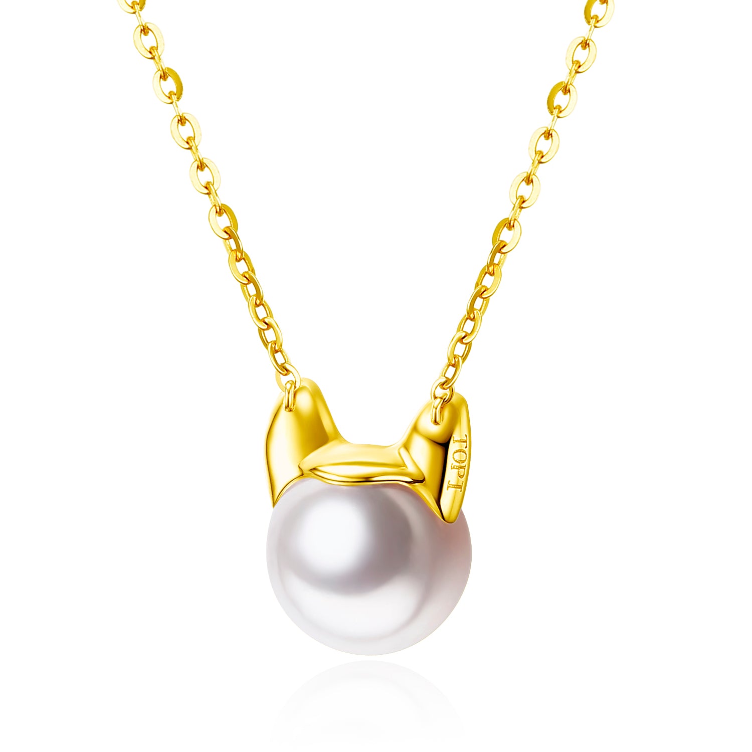 Charm - 18K Gold and Premium Pearl Pendant Necklace