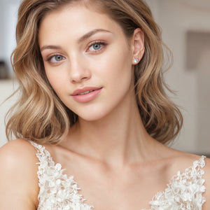 Aura RoseGold - Pearl Sterling Silver Stud Earrings