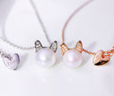 DearFriend RoseGold - Pearl Sterling Silver Pendant Necklace