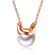 DearFriend RoseGold - Pearl Sterling Silver Pendant Necklace
