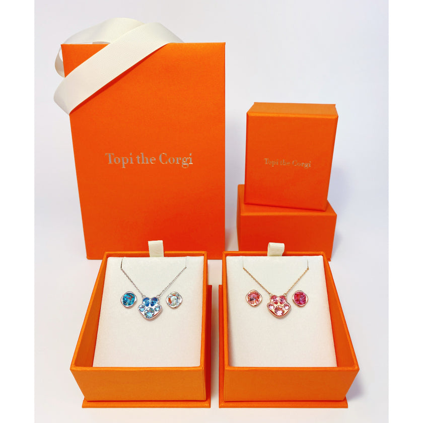 Glamor Ice Blue - Crystal Sterling Silver Stud Earrings