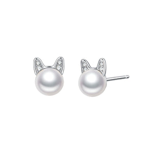 Aura Silver - Pearl Sterling Silver Stud Earrings