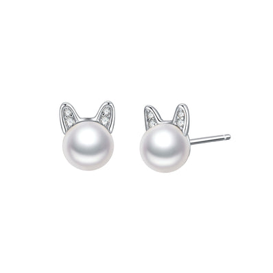 Aura Silver - Pearl Sterling Silver Stud Earrings