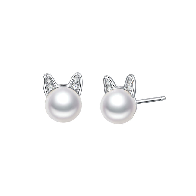 Aura Silver - Pearl Sterling Silver Stud Earrings