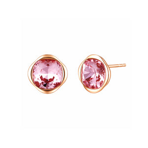 Glamor Pink - Crystal Sterling Silver Stud Earrings