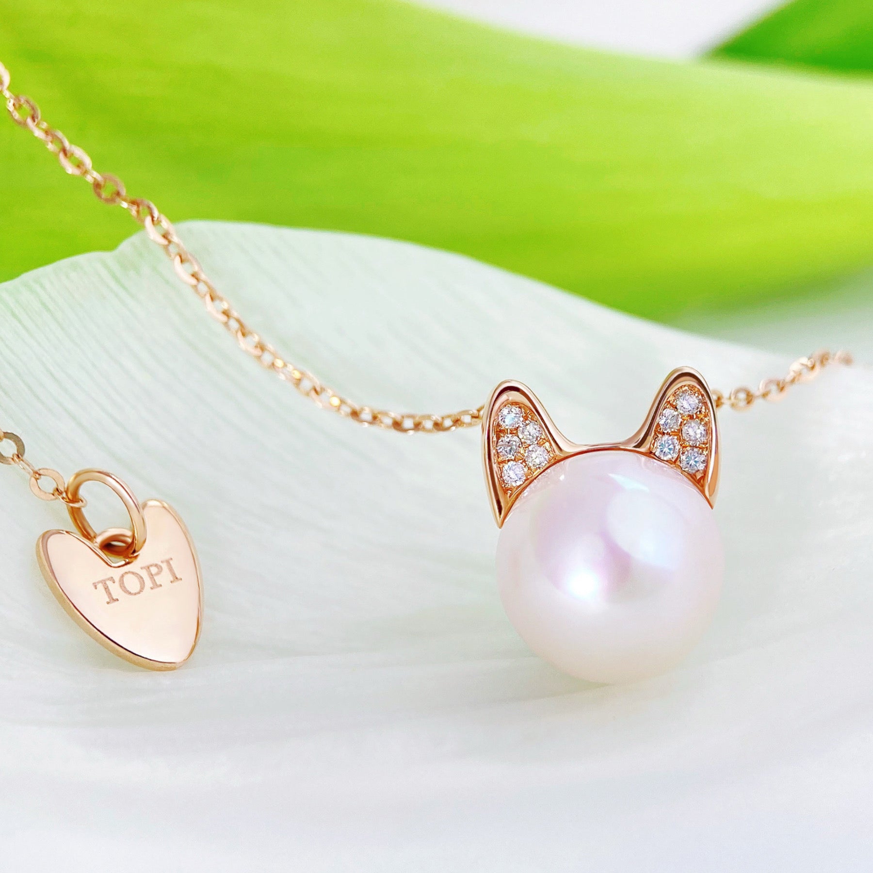 Darling - Rose Gold, Premium Pearl and Diamonds Necklace