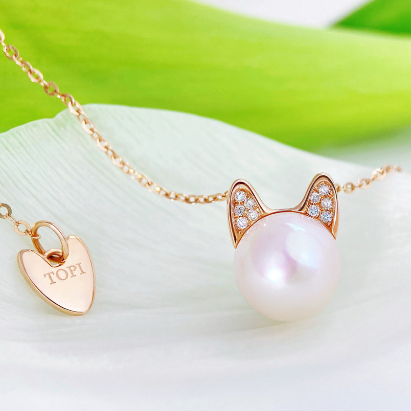 Darling - Rose Gold, Premium Pearl and Diamonds Necklace