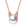 DearFriend RoseGold - Pearl Sterling Silver Pendant Necklace