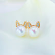 Aura RoseGold - Pearl Sterling Silver Stud Earrings
