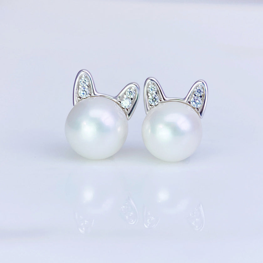Aura Silver - Pearl Sterling Silver Stud Earrings