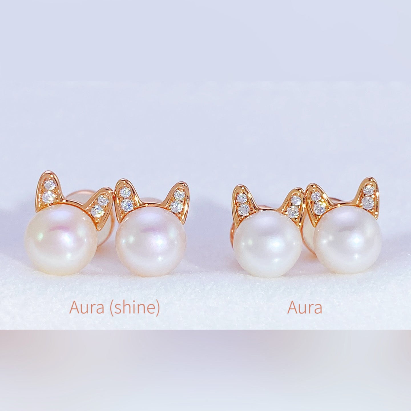 Aura RoseGold - Pearl Sterling Silver Stud Earrings