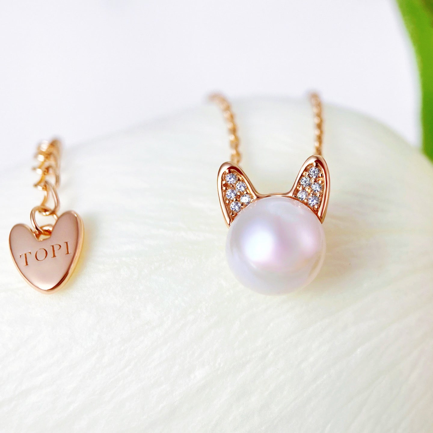 DearFriend RoseGold - Pearl Sterling Silver Pendant Necklace