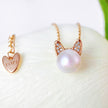 DearFriend RoseGold - Pearl Sterling Silver Pendant Necklace