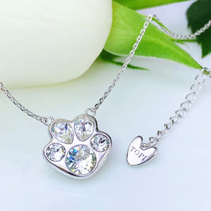 Pawssion Clear - Crystal Sterling Silver Pendant Necklace