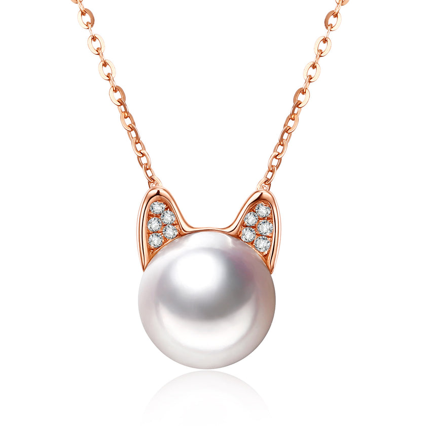 Darling - Rose Gold, Premium Pearl and Diamonds Necklace
